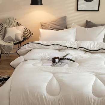 Vinter hvid dyne varme seng, dyner, vaskede bomuld pastorale stil hjem dyner 200*230cm tykkere dækker king size smide dyner
