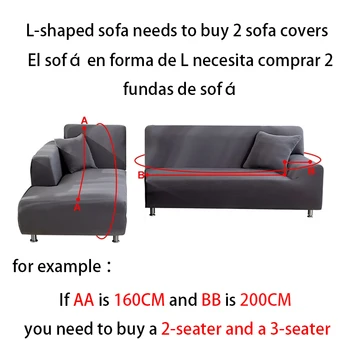 Dækker Sofaer Elastisk Solid Farve Dækker Til Stue med Lænestole Stretch betræk Til Sofaer 2 og 3 Sæder SA47006