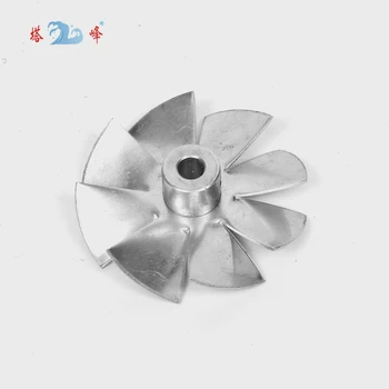 Små aluminium høj temperatur køling fan blade metal vane 70mm diameter, 6mm aksel