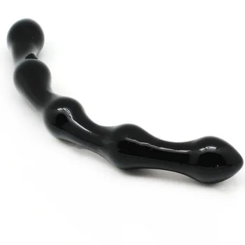 Glas dildo anal plug g-spot stimulator dobbelt dildo anal perler, glas butt plug voksen sex legetøj til mænd, kvinde buttplug