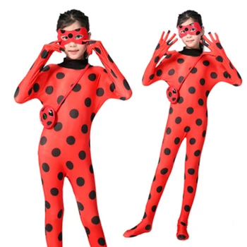 Børn Mariehøne Kostume Halloween Røde Piger Rundt om Et Sæt Kids Voksen Dame Mode Kvinder Cosplay børnenes Dag Mariehøne Kostume