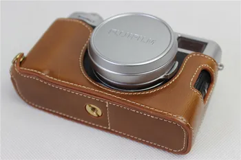 Nye Pu Læder kamerataske Til Fujifilm X100F X100-F Kamera Halv Taske Cover Open Battery Design 3 Farve Sort Og Brun