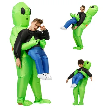 ET-Fremmede Oppustelige Monster Kostume Skræmmende Grønne Rumvæsen Cosplay Kostume Til Voksne Halloween Party Festival Stage