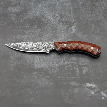 ToughKeng Red Micarta Håndtere Forge 440 Stål Fixed Blade Knife 58HRC Udendørs Camping Knive for Overlevelse