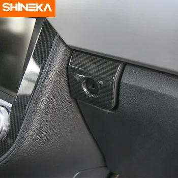 SHINEKA Carbon Fiber Korn ABS Bil Armlæn Opbevaring Boks Skift-Knappen Frame Trim Klistermærker, der Passer Til Ford Mustang+ Tilbehør