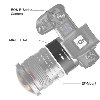 MEKE MK-EFTR-EN Adapter Ring Professionelt Design til Canon EF/EF-S Mount Linse til Canon EOS Kamera R