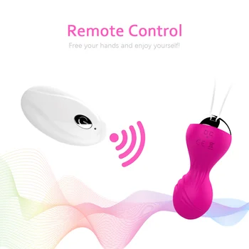 Remote Kegel Bolden Skrumpe bækkenbundstræning Genopladelige Silikone Skeden Håndvægt G-spot Vibrator FemaleSex Legetøj