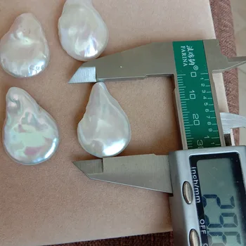25-30 mm høj glans barok perle i parret, Natur ferskvand løs perler ,halv boret hul eller uden hul ,fuld hul