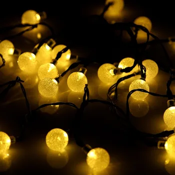 30 LED Solar Varmt Lys Boble Perler Pære Streng Nat Lampe til Festival Træer Have Offentlig Hængning Indretning