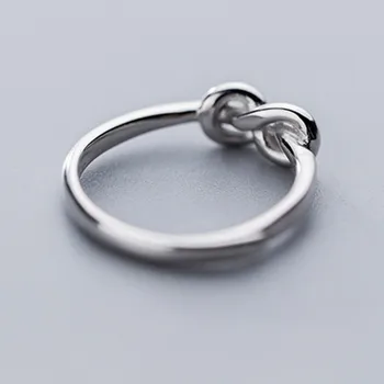 INZATT Ægte 925 Sterling Sølv Geometriske Knude Åbning Ring For Kvinder Parti Vintage Fine Smykker Minimalistisk Tilbehør 2019