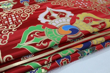 1STK Tibet etniske karakteristika Buddhismen vævet dekorativ mønstret brokade stof / King kong figur 70*75 cm (stilling)