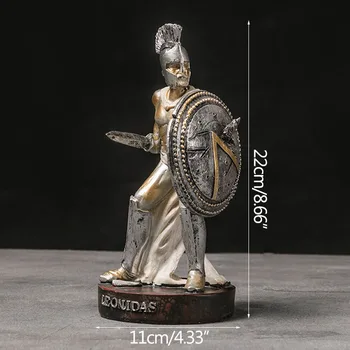 Middelalderlige Retro Hjem Dekoration Antikke Græske Helt Achilleus Sparta Karakter Skulptur Kreative Resin Figurer Kunsthåndværk Gaver