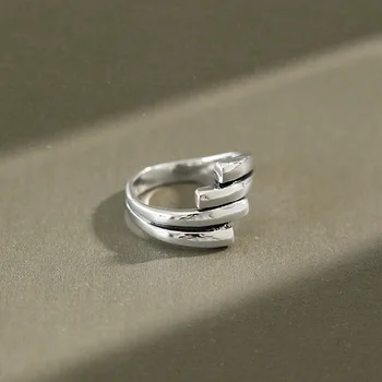 Nye 925 Sterling Sølv Uregelmæssige Kæder, Ringe Til Kvinder, Justerbar Størrelse Finger Ringe Piger Party Bryllup Smykker