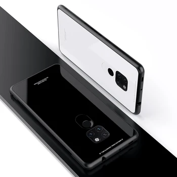 KEYSION Hærdet Glas Telefonen Sagen For Huawei Mate 20 Pro Glas, Non-slip Sort Cover Til Huawei Mate 20 Tilfælde Funda Tilbehør