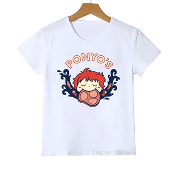 Sjove Ponyo tegnefilm print t-shirt børn grafiske tees piger/drenge tøj harajuku kawaii tshirt camisetas sommer toppe, t-shirt