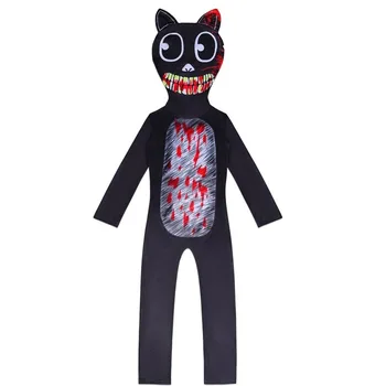 Halloween Anime Cosplay Black Cats Skræmmende Blod Kostume til Børn Party Kjole, Make Up, Tøj Piger Drenge Rolle Spiller Tøj Buksedragt