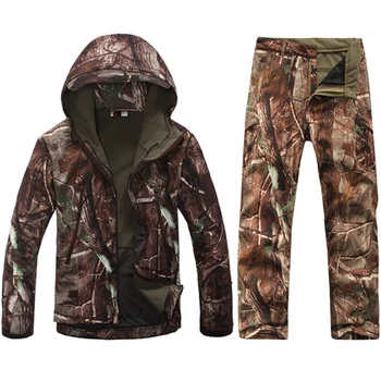 Taktisk soft shell tad jakke Mænd Hær Vandtæt huntingClothes Passer Outwear Camouflage Haj Hud Militære JacketPants Passer til