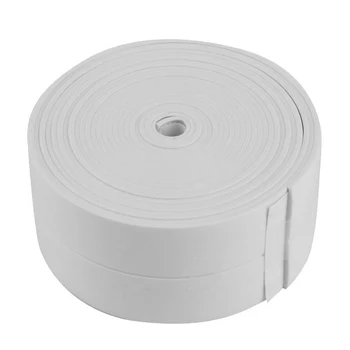 Badeværelse Klistermærker Brusebad Vask Badekar Forsegling Strimmel Tape Hvid PVC selvklæbende Vandtæt Wall Sticker til Badeværelse Køkken