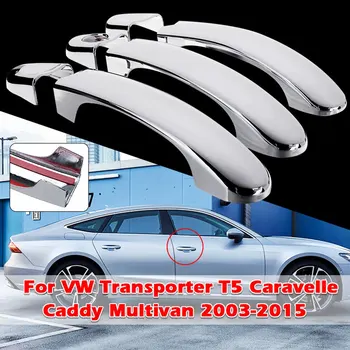 6x Chrome 3 dørhåndtag Dække Trim Sæt Til VW Transporter T5 Caravelle Caddie Multivan 03-09