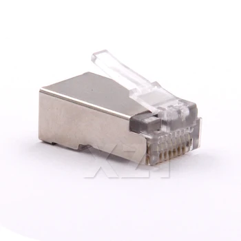 100pcs/masse rj45-stik cat6 beskyttet netværk-stik rj45-stik 8p8c terminaler til stp ethernet-switche modem