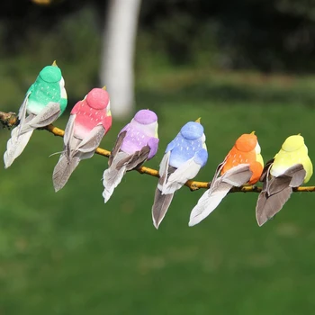 Pakke med 12 Kunstige Fjer, Fugle Have Statuerne til Bonsai Bøjle Græsplæne Dekoration