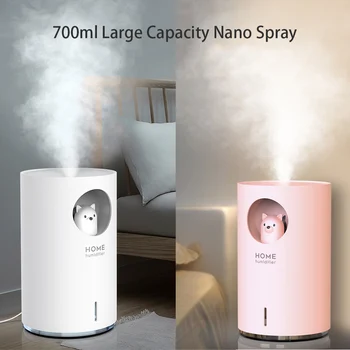 Bærbare Ultralyd Luft Luftfugter 700 ML Cute Pet H2O USB-Air Aroma Diffuser LED Nat Lampe Humidificador Difusor Bil Frisk Luft