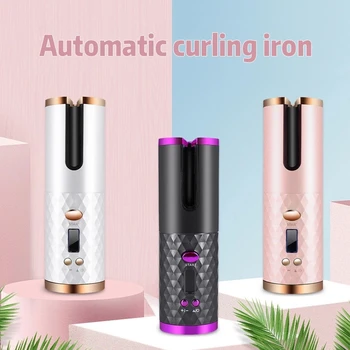 Trådløse Automatisk Hair Curler USB-Genopladelige Krøllejern Krøller, Bølger LCD-Display Keramiske Curly Roterende Curling Bølge Styer