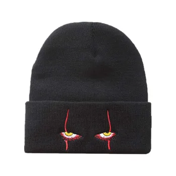 Nye horror klovn øjne strikket hat i efteråret og vinteren, varm afdækning af hip-hop hat uld hat