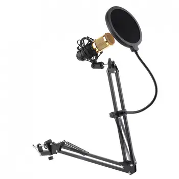 NB-35 Metal Studie Mikrofon Kits Scissor Arm Stå Mic Klip filterholder med Desktop Legering Base Klemme til KTV Studio Karaoke