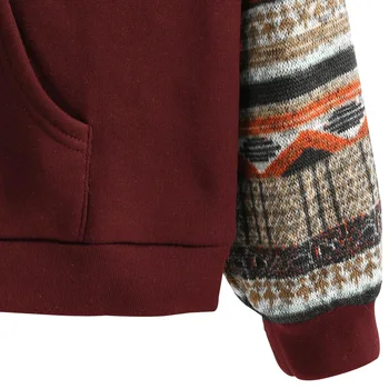 ZAFUL Etniske Mønster Hættetrøjer Kvinder Mode Harajuku Efterår og Vinter Print Lomme Hætte Sweatshirt Streetwear Dame Fleece Pullover