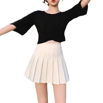 3 farver Fashionalbe Kvinder Plisseret Nederdel med Høj Talje Elastik Hoved Solid Farve Mini Nederdel til Sommer og Forår 2020