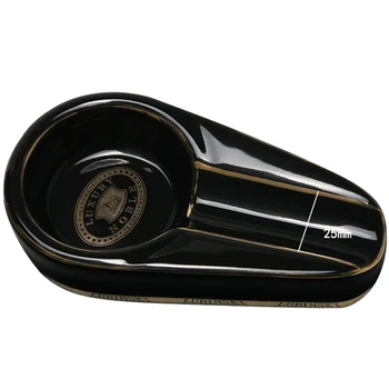 4 Farver Klassiske Keramiske Cigar Askebæger Enkelt Cigar Indehaveren Runde Aske Slot Aske Skuffe Mini Askebæger for Mænd Gave 120*68*25mm