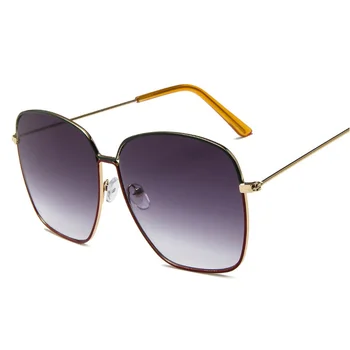 Populære Store Metal Ramme Overdimensionerede solbriller Til Kvinder Vintage Farverige Spejle Solbriller Brand Designer Kvindelige Brillerne UV400