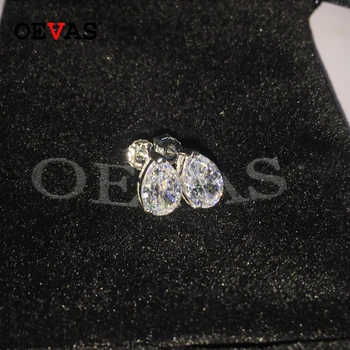 OEVAS 925 Sterling Sølv 7*10mm Dråbe Vand med Højt Kulstofindhold Diamant Stud Øreringe Til Kvinder Udsøgt Fest Fine Smykker Gaver