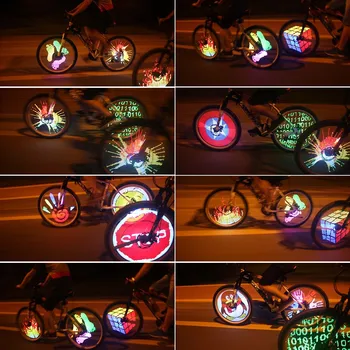 LIXADA 128 RGB LEDs bike Cykel Hjul Lys, vandtæt, Anti-chok Talte Lys Farve Skiftende Programmerbare Cykel Lys