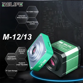 Aluminium Legering 38 Millioner Pixels HDMI Trinokulartubus Mikroskop-Kamera til Telefonen PCB CPU Micro Reparation RELIFE M-12 M-13
