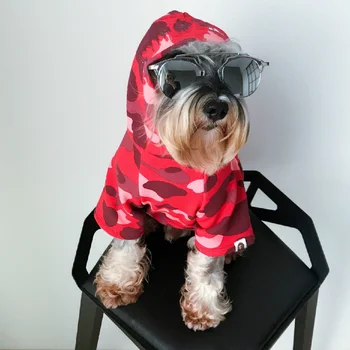 Brev Dog Hoodie til Små Hunde Mode Camouflage Dog vinterfrakke Maltesiske Jakke Schnauzer Tøj Hvalp Tøj Dropshipping
