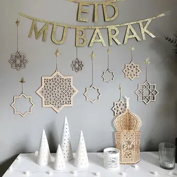 EID MUBARAK Træ Ornamenter Lys Ramadanen, Eid Fest Fordel Eid Al-fitr Ramadan Mubarak Indretning Ramadan Dekoration Muslimske Islamiske