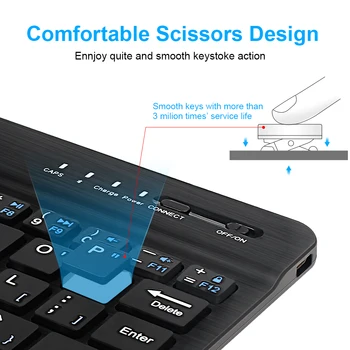 Ultra-Slim Mini Bluetooth Wireless Keyboard For iPad, iPhone, Samsung, Huawei Android, ios, Windows Smart phone, Tablet
