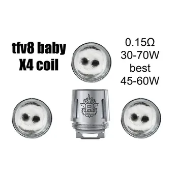 30stk V8 Baby M2/Q2/X4/T6/T8-Core 0.15/0.2/0.25/0.4 ohm Coil for røg s TFV8 Baby / TFV8 Stor Baby Tank Atomizer / Stick V8 Kit osv.