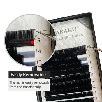 NAGARAKU 5cases 0,03 mm C D 16rows/case 7~15mm mix premium naturlige syntetiske enkelte mink eyelash extension gøre op maquiagem