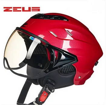 2020 Sommer Mode ZEUS Halve Ansigt Motorcykel Hjelm Retro Elektrisk Cykel Cykling Ridning Unisex Hjelme, Beskyttelsesbriller, Anti-UV