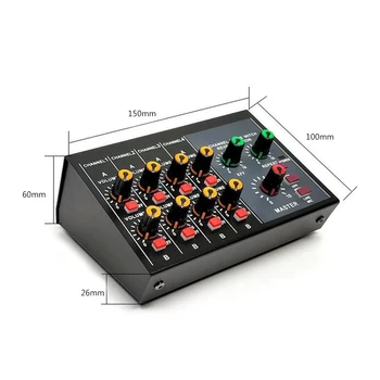 Bærbare Digitale 8-Kanals Stereo Sound Mixing Console Reverb-Effekten Audio Mixer