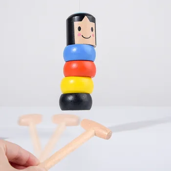 Børn, Træ-Cartoon Puppet Stabling Blok Toy Montering Magiske Rekvisitter Toy Træ-Folk Benhårdt Skurk Legetøj