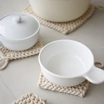 Macrame Nordeuropa stil ren håndlavede bomuld flettet cup pad hjem for boligmontering dug tabel mat Bohemia