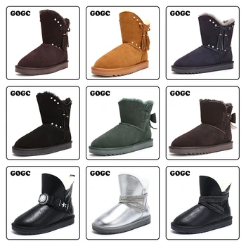 GOGC heldig pakke støvler kvinder sne støvler i ægte læder kvinder støvler Vinter Støvler Til Kvinder 2020 sko til kvinder, kvindelige støvler