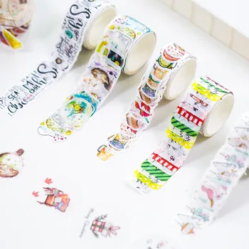 10 stk/masse DIY Japansk Papir Dekorative Tape Tegnefilm Dyr, vand, farve Washi Tape/Masking Tape, Klistermærker