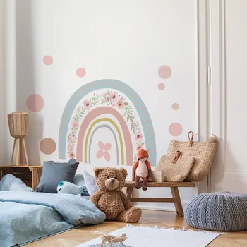 Rainbow Himlen Wall Stickers til Piger Værelser Selvklæbende PVC-Tapet Mærkat Kunst Vægmaleri Home Decor Baby Nursery Room Prinsesse