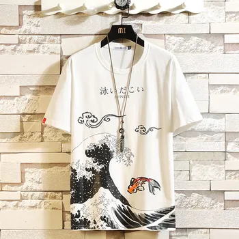 Sommeren Korte Ærmer Harajuku Korea Mode Hvid T-shirt Streetwear Et Stykke Hip-Hop, Rock, Punk Mænds Top Tees Tshirt Tøj