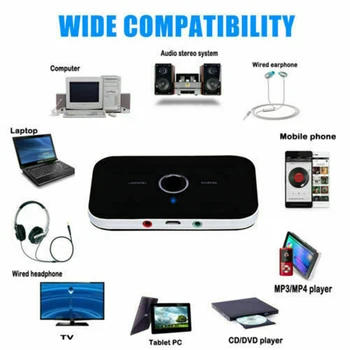 Bluetooth-5,0 Lyd Transmitter Receiver B6 Trådløse PHONO til 3,5 mm Aux-Stik, USB-Dongle Musik i Stereo-Adapter til Bil, PC, TV Hovedtelefoner